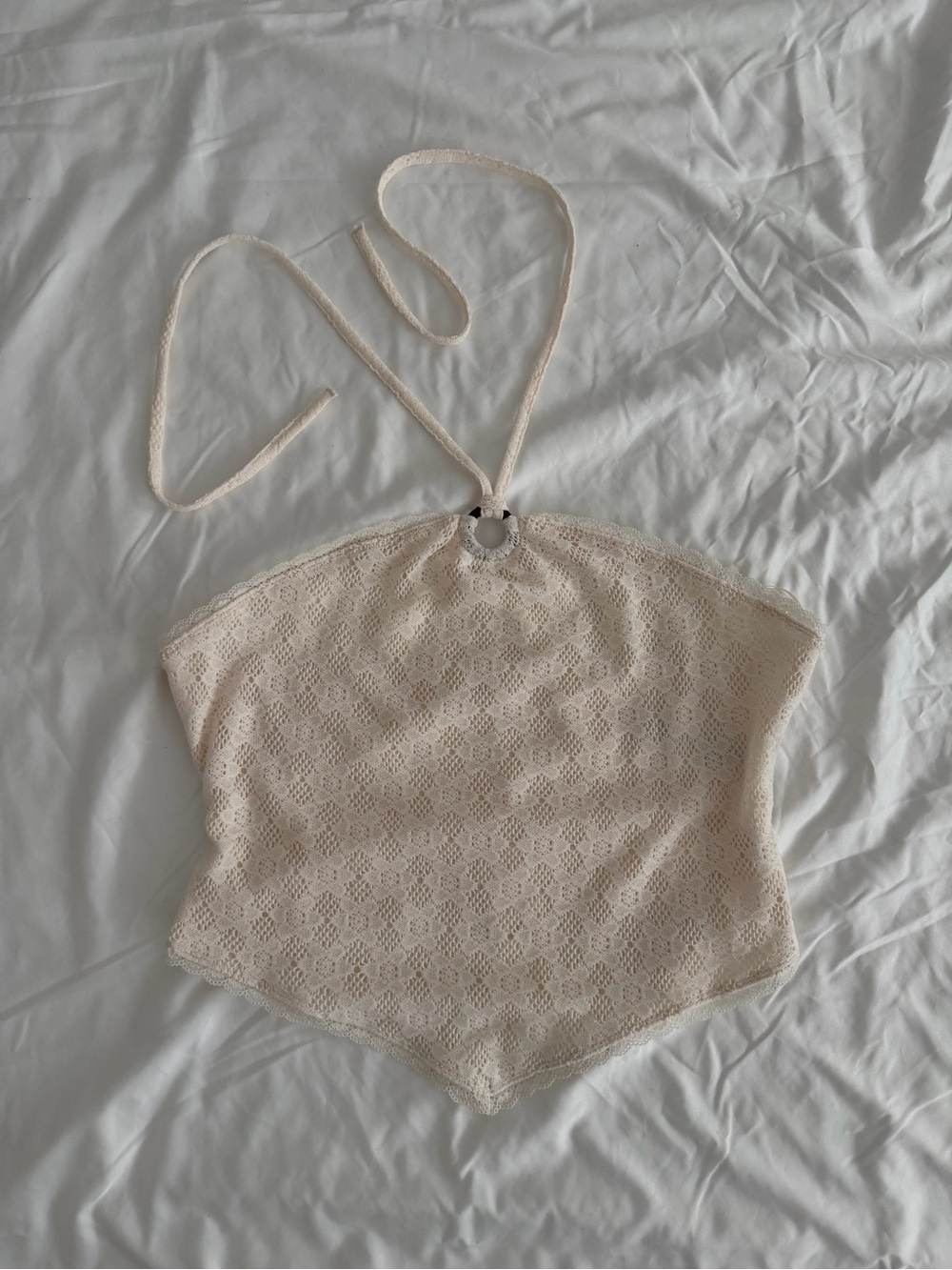 Urban Outfitters Kimchi Blue Ivory Lace Halter Top